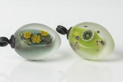 Glasseggs: Glas/ Eisen geschwärzt/ 40mm hoch