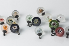 Flower-bowls: Glas/ Stahl geschwärzt ca. 23mm Durchmesser