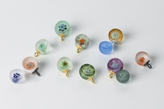 Micro-Flower-bowls: Glas/ Gold/ Silber geschwärzt ca. 12mm Durchmesser